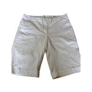 H&M Womens Classic White Chino Shorts Size 14 Cotton Blend